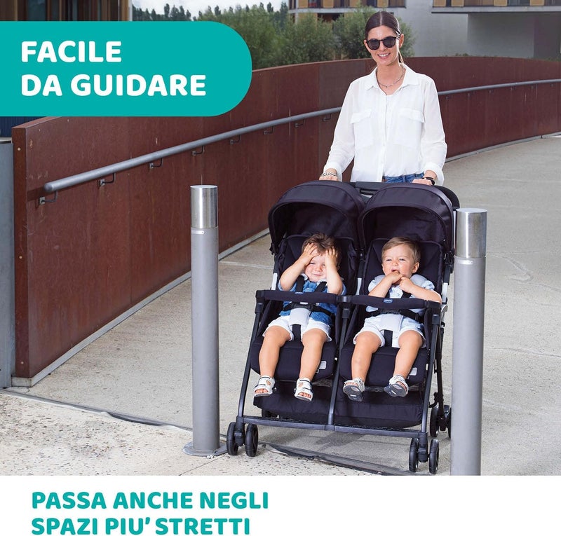 Chicco Ohlalà Twin Stroller 0m-3y, Silver Cat - Image 4
